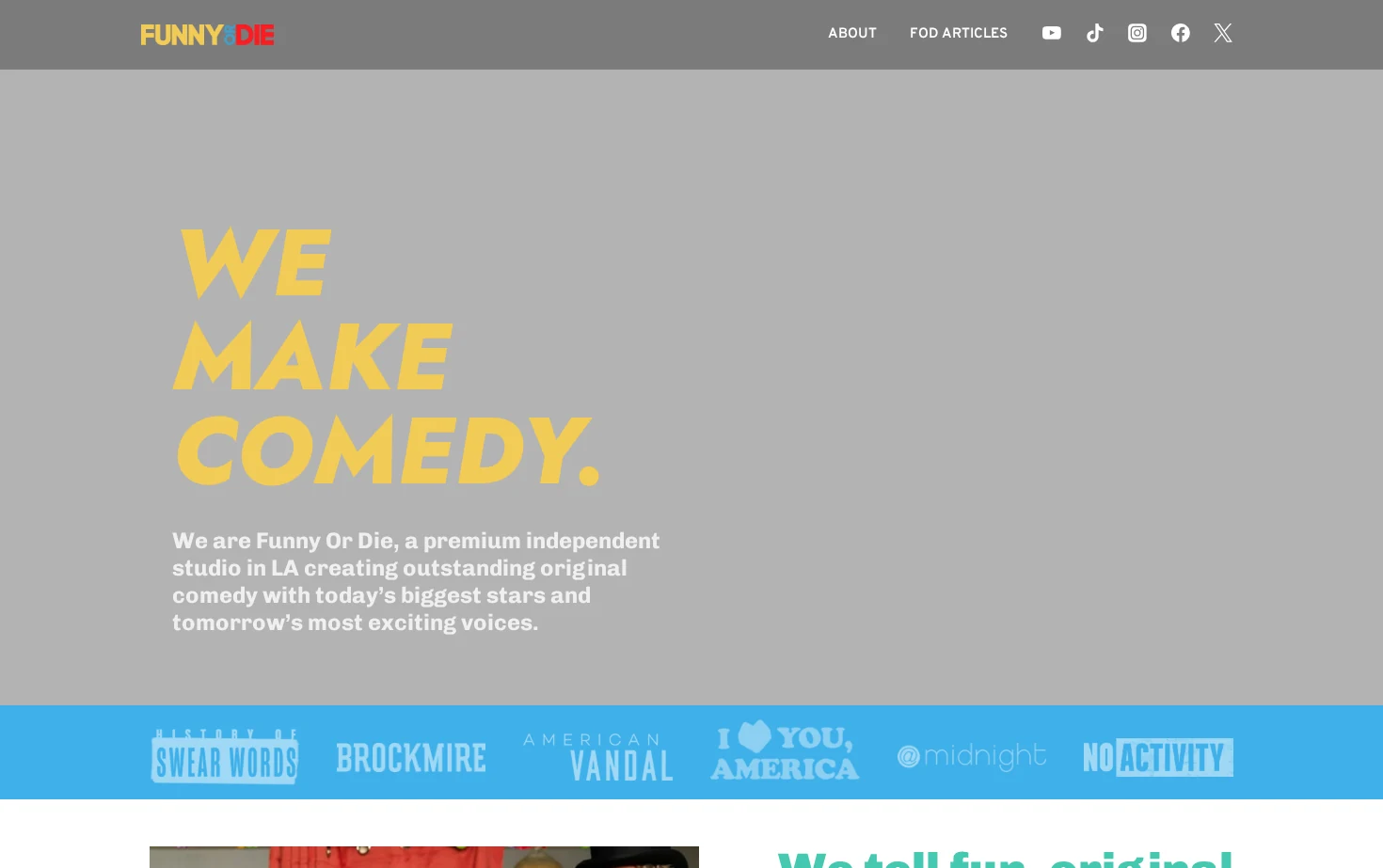 Funny Or Die 页面快照